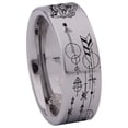 thumbnail image 3 of Geometric Wolf Skull Tungsten Carbide Ring, 3 of 6