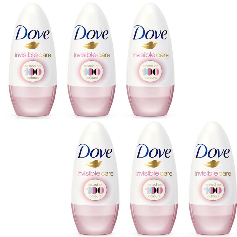 6 Pack Dove Invisible Care Roll On Antiperspirant Deodorant, 50ML