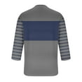 thumbnail image 3 of YLSDY Men's Plus Size Striped Shirts Trendy Color Block 2025 Summer Pullover Tops Casual Loose Round Neck Long Sleeve Shirt Navy S, 3 of 4