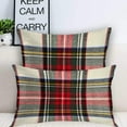 thumbnail image 2 of Red White Plaid Decorative Pillow Covers, Colorful Scottish Tartan Plaid Double Sided Throw Pillow Covers Sofa Cushion Cover Lumbar 12 x 20 Inches(Set of 2), 2 of 4