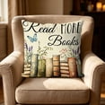 thumbnail image 2 of Letter Floral Pillow Cover, Book Themed Cushion, 18x18 Inch Pillowcase for Book Nook Reading Corner Decor, 2 of 5