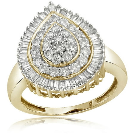 JewelersClub 1.00 Carat T.W. White Diamond Gold over Silver Ring