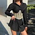 thumbnail image 5 of Yanyanz Belts for Women, Lace Corset Belt Waist Corset Top Women Mesh Open Cup Boned Bustier Underbust Corset Waist Cincher Corset, Fashion Belts Beige M, 5 of 5