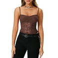 thumbnail image 2 of Rdhnmea Women's Summer Lace Cami Tops Sleeveless Ruched Front Camisole, 2 of 9
