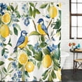 thumbnail image 2 of Lemon Bird Bathroom Shower Curtains with 12 Hooks Polyester Waterproof Shower Curtain for Stalls and Bathtubs Watercolor Yellow Green Foliage Flower Leaf Decorative Bathroom Curtain 60x72 Inches, 2 of 8