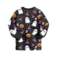 thumbnail image 3 of Enyan Boys Halloween Pajamas Long Sleeve Crewneck Cute Pumpkim/Ghost Print Shirt Set 2 Piece Sleepwear Loungewear Halloween Pajamas Kids(5-6 Years), 3 of 7