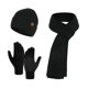 thumbnail image 1 of Conjunto de gorro de punto europeo y americano para otoño e invierno, conjunto de tres piezas de gorro y bufanda de color sólido para hombre y mujer, 1 of 5