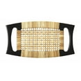 thumbnail image 2 of Black and Natural Cane Woven Stool, 2 of 4
