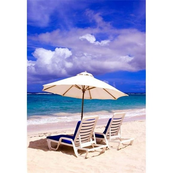 Danita Delimont PDDCA41MDE0008B Umbrellas On Dawn Beach St Maarten Caribbean Poster Print by Michael Defreitas, 24 x 36