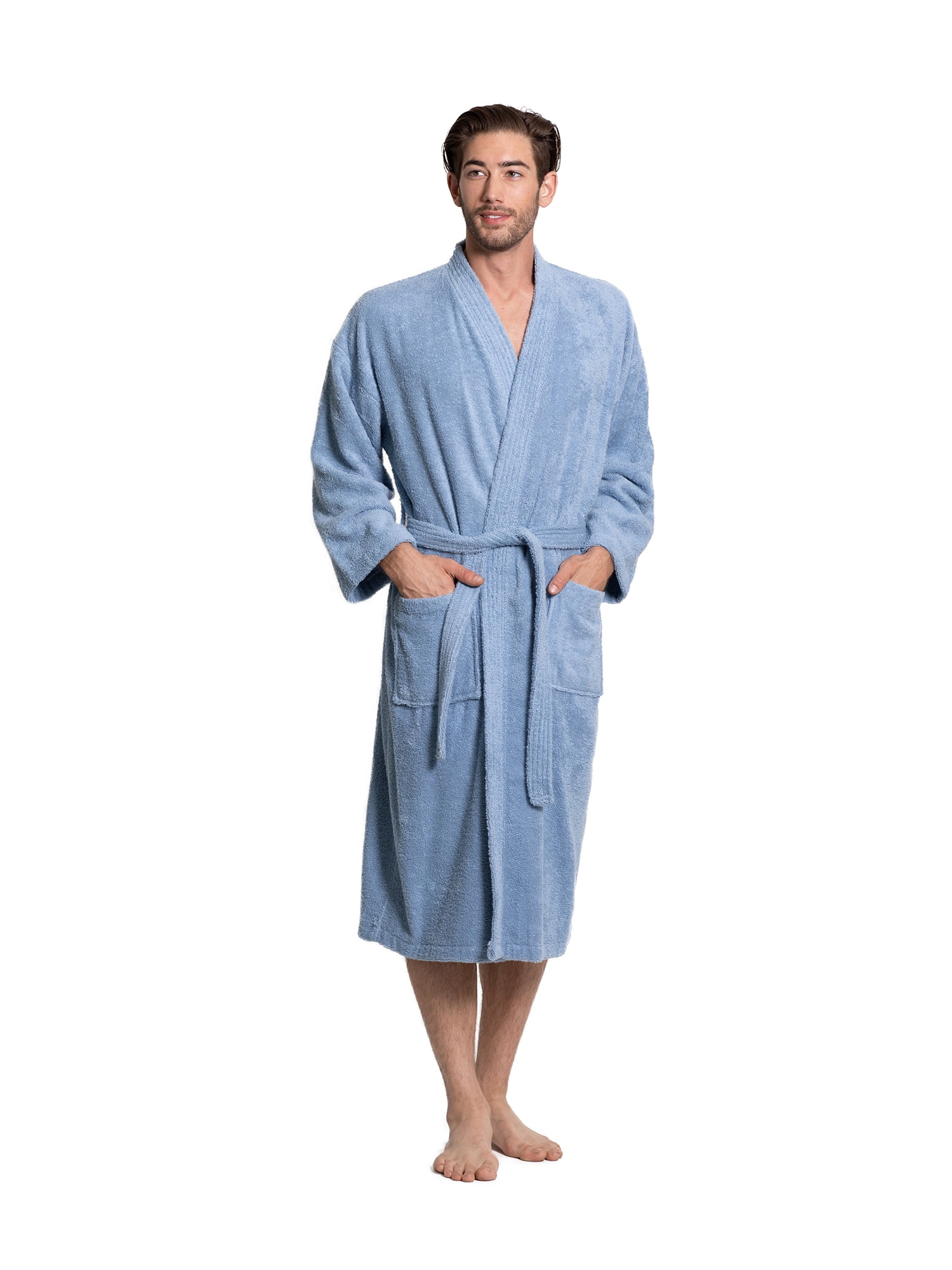 Turkuoise Men's Terry Cloth Robe 100 Premium Turkish Cotton Terry