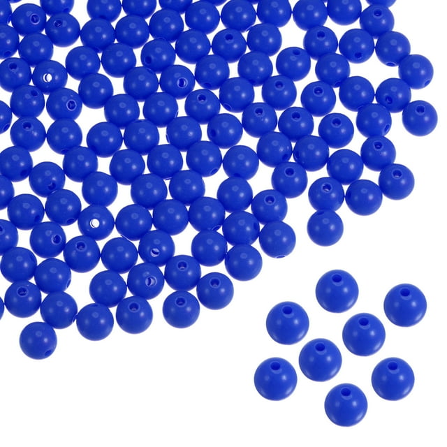 Uxcell 1700pcs Acrylic Round Beads 8mm Loose Bubble Craft Bead Assorted Candy Color Dark Blue