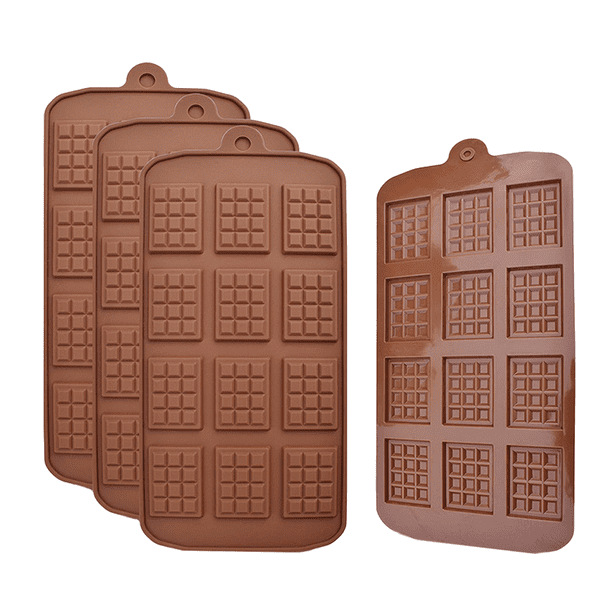Moldes de chocolate, juego de 4 paquetes de silicona antiadherente de grado alimenticio para proteínas y barras energéticas