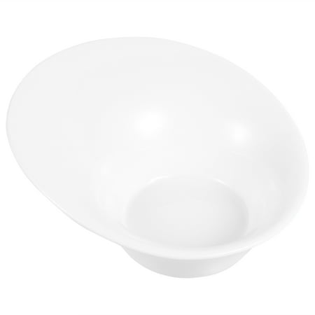 

1Pc Ceramic Bowl Ceramic Serving Bowl Creative Oblique Bowl Salad Bowl
