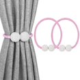 thumbnail image 1 of LAICAIW 2 Pack Magnetic Curtain Tiebacks, Decorative Curtain Holdbacks for Window Décor (Pink), 1 of 6