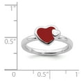 thumbnail image 5 of 925 Sterling Silver Stackable Expressions Polished Red Enameled Heart Ring Size: 5; for Adults and Teens; for Women and Men, 5 of 5