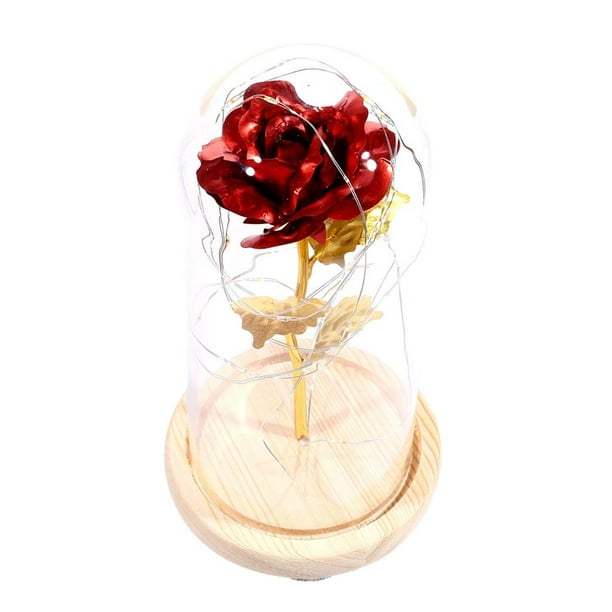 Rosa de La Bella y la Bestia, Rosa Romántica para Mujer, Caja de Regalo de Nuevo Diseño rojo
