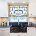 thumbnail image 5 of Yayeee Kitchen Curtains Tier Pair Light Filtering 27"x36" Rod Pocket Short Cafe Window Panel, Colorful Sailboats, 5 of 7