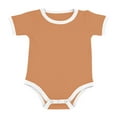thumbnail image 2 of Cethrio Kids Boys Bodysuits, Soft Short Sleeve Cotton One Piece Boys Outfit Sets Brown Size 0-24 Months, 2 of 5