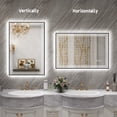 thumbnail image 5 of GODCHAR 36x24 Super Bright Front and Back LED Lighted Anti-Fog Wall Bathroom Vanity Mirror in Tempered Glass & ETL, 5 of 12
