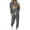 Gray, variant on 2 Piece Shorts Sets for Women Casual Womens Sets 2 Piece Outfits Fall Women's Round Neck Long Sleeved Top+long Pants Home Sports Yoga Suit Set New & Trending