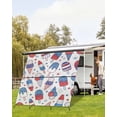 thumbnail image 4 of 4th of July RV Awning Sun Shade Screen 9'X7' Patriotic Ice Cream Cones Mesh Sunscreen Stars Stripes Awning Shade Screen with Zipper UV Blocker Completed Kits Outdoor Canopy for RV Motorhome Camper, 4 of 7