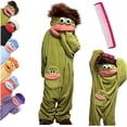 thumbnail image 7 of Kintue Snuggle Goof Monster Onesie Adult, Funny Big Mouth Pajamas with 3D Hood, Plush Halloween Onesie for Couples Family Matching, No Shoes Included, 7 of 7