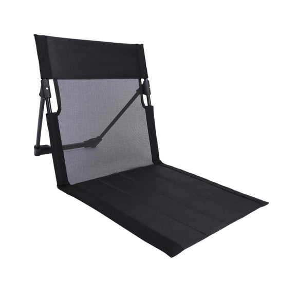 Silla plegable de playa baja con respaldo y respaldo, ideal para picnics y parques. Negro