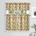 thumbnail image 2 of Sunny Yellow Sunflower Kitchen Curtains Set - Vintage Farmhouse Window Treatments, 3 PC, 2 of 5