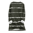 thumbnail image 4 of IROINNID Long Sleeve Shirts for Women Winter Warm Savings Women's Striped Loose Plush Top Thickened and Velvet Lamb Wool Warm Undershirt,Olive Green, 4 of 4