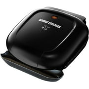 George Foreman 2-Serving Classic Plate Electric Indoor Grill and Panini Press, Black, GR0040BC