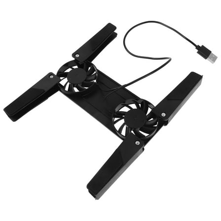 FESTFENDS 1Set Black Plastic Foldable Ergonomic Design Laptop Cooling Pad for Office Use