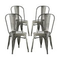 thumbnail image 1 of Modern Contemporary Urban Industrial Distressed Antique Vintage Style Kitchen Room Dining Chair ( Set of 4), Silver, Metal, 1 of 5