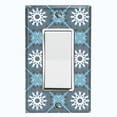 thumbnail image 1 of Metal Light Switch Plate Cover Mandala Blue Floral Pattern Damask MDL116, 1 of 13