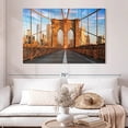 thumbnail image 2 of Elephant Stock Brooklyn Bridge Pedestrian Walkway Wall Art - Horizontal Canvas Wall Art - Living Room Wall Decor - Architecture Canvas - Blue And Gray Decor - 51" x 34", 2 of 8