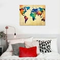 thumbnail image 4 of GOSMITH A62050 Abstract World Map Canvas Painting Vintage Posters and Prints Colorful Wall Art Wall Pictures Modern Artwork Framed Ready to Hang for Living Room Bedroom 20x16in, 4 of 4