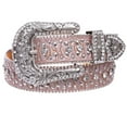 thumbnail image 2 of Western Cowgirl Faux Alligator Rhinestone Studded Leather Belt, 2 of 4