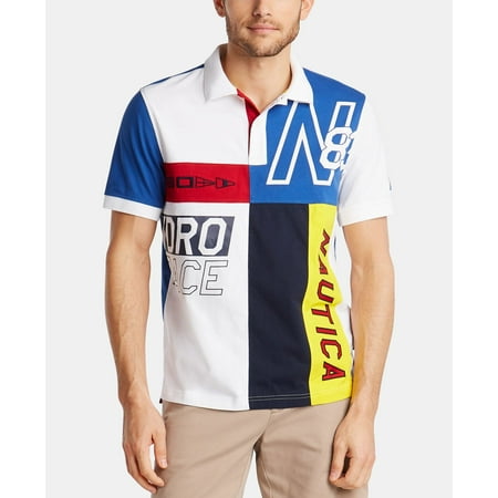 Mens Shirt Embroidered Colorblock Logo Polo Rugby 2XL