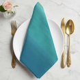 thumbnail image 2 of Teal Blue Ombre Cloth Napkins, Modern Abstract Gradient Art Washable and Reusable Dinner Napkins Set of 6, Table Napkin for Kitchen Party Birthday Wedding Hotel Housewarming 20"x20", 2 of 9