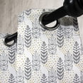 thumbnail image 3 of Ambesonne Ethnic Grommet Curtain, Herbs Leaves Art, 50" x 84", Khaki Grey and White, 3 of 6