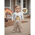 thumbnail image 5 of BemeyourBBs Baby Boy Thanksgiving Outfits Long Sleeve Romper with Pants Hat Set, 5 of 9
