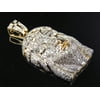 Genuine Diamond Flooded Jesus Piece Pendant Charm 14K Yellow Gold 1.55 Ct 1.25"