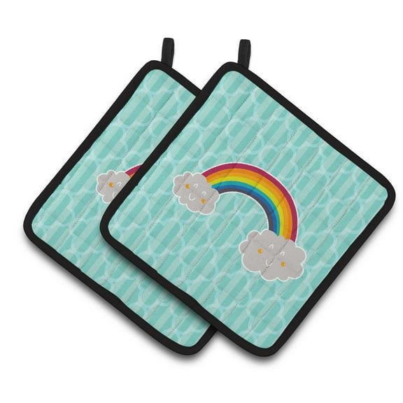 Rainbow in Clouds Pair of Pot Holders
