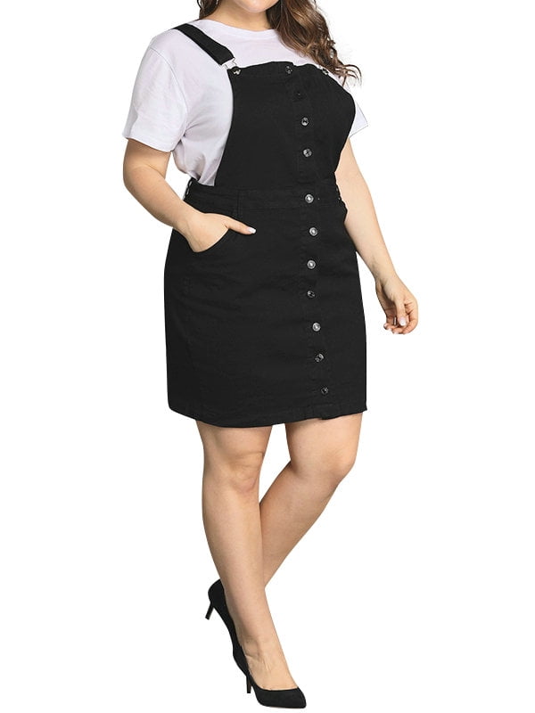 denim suspender skirt