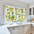 thumbnail image 5 of Lemon Fruits Kitchen Curtains Summer Window Curtains and Valances Set, Tropical Flower Leaves Short Tier Curtain for Kitchen, Fruit Background Small Kitchen Decor 52" x 24", 5 of 6
