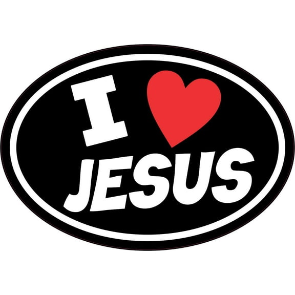 StickerTalk I Love Jesus Vinyl Sticker, 5 inches x 3.5 inches