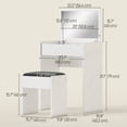 thumbnail image 2 of CoSoTower Ensemble de Coiffeuse Moderne avec Table de Maquillage et Tabouret Rembourré, Table de Toilette avec Dessus Rabattable et Miroir pour Chambre, Blanc, 2 of 7