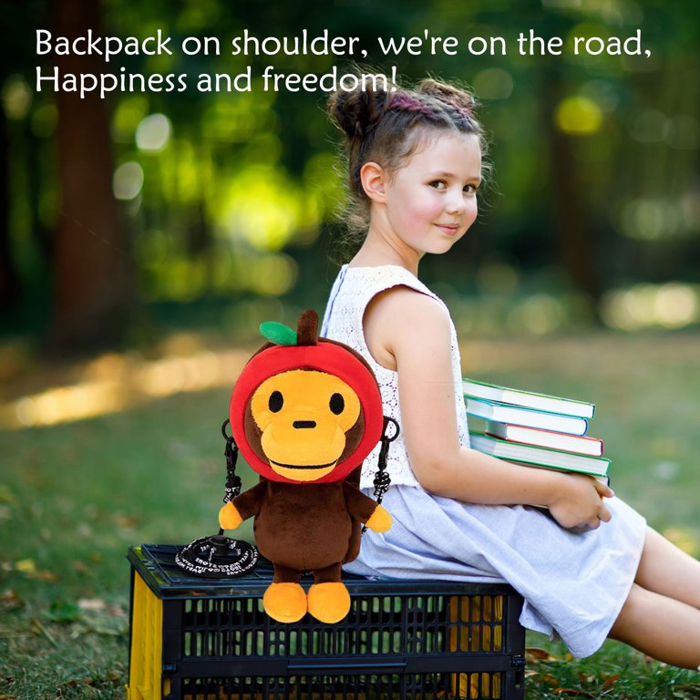 Baby Milo 9.8 INCH Lovely Monkey Plush Backpack for All Ages