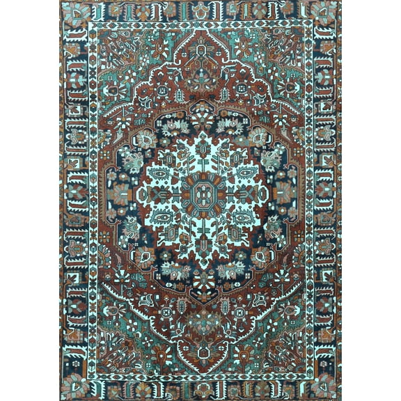 Ahgly Company Indoor Rectangle Persian Light Blue Traditional Area Rugs, 5' x 7'