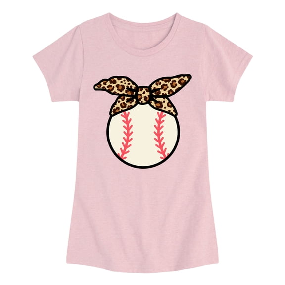Instant Message - Baseball Leopard Bandana Fitted Short Sleeve Graphic T-Shirt