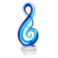 thumbnail image 2 of Elegant and Modern Murano Style Art Glass Colorful Centerpiece for Home Decor - Blue Clef, 11 Inches, 2 of 2